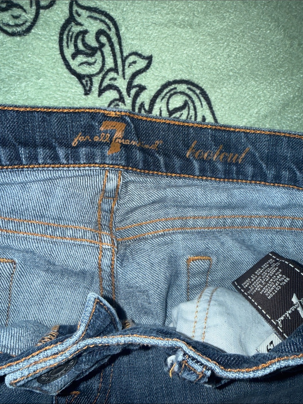 7 For All Mankind Women's Medium Blue Bootcut Jeans - Picture 3 of 10